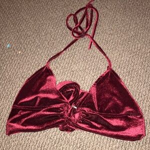 Cute velvet bra crop top